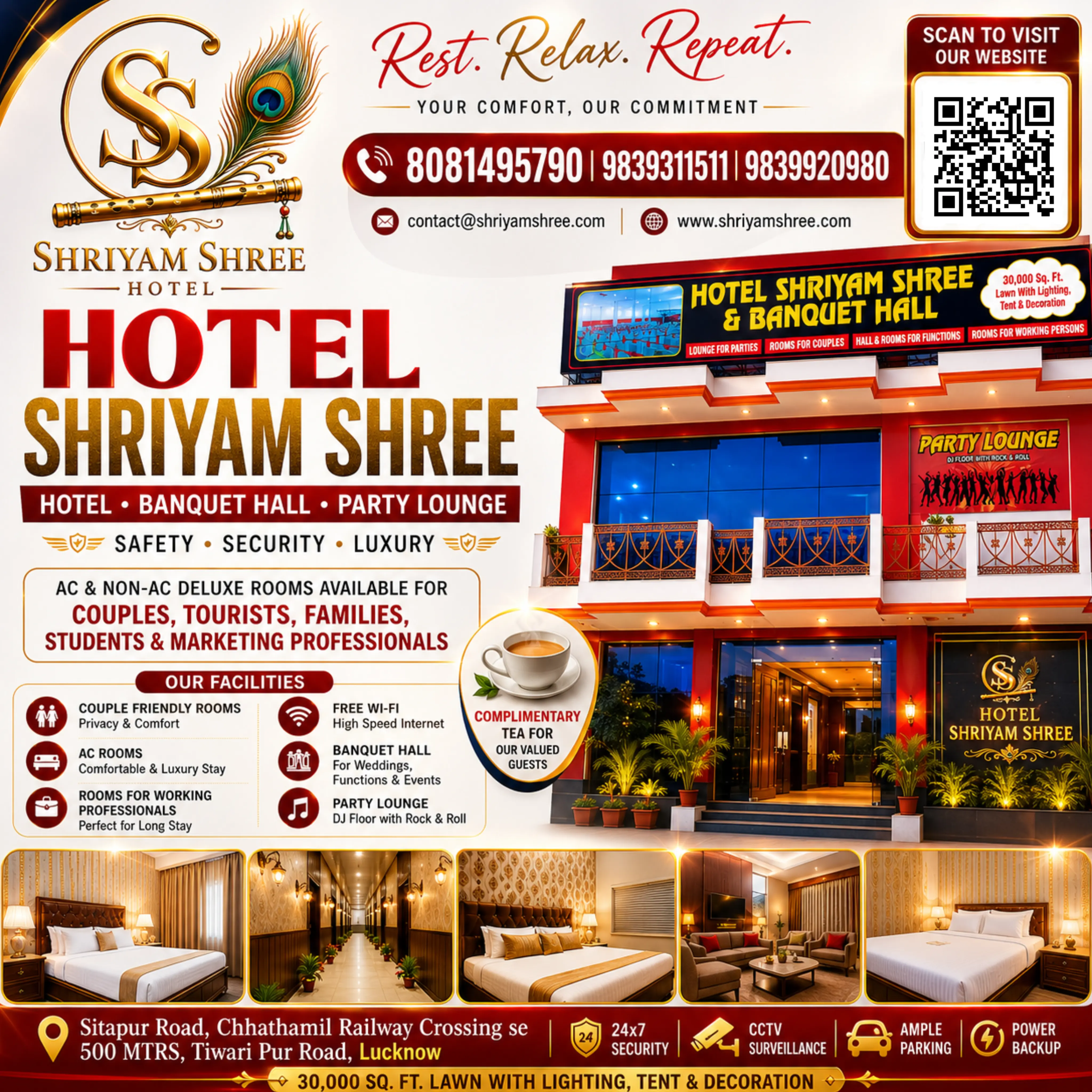 English Facilities Guide Banner Hotel Shriyam Shree